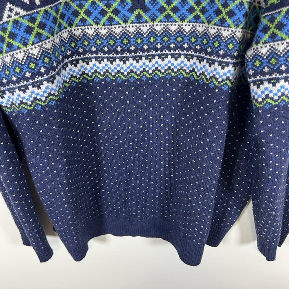 Vineyard Vines Sweater Mens XL Fair Isle Nordic Merino Wool 1/4 Zip Alpaca - Picture 3 of 9